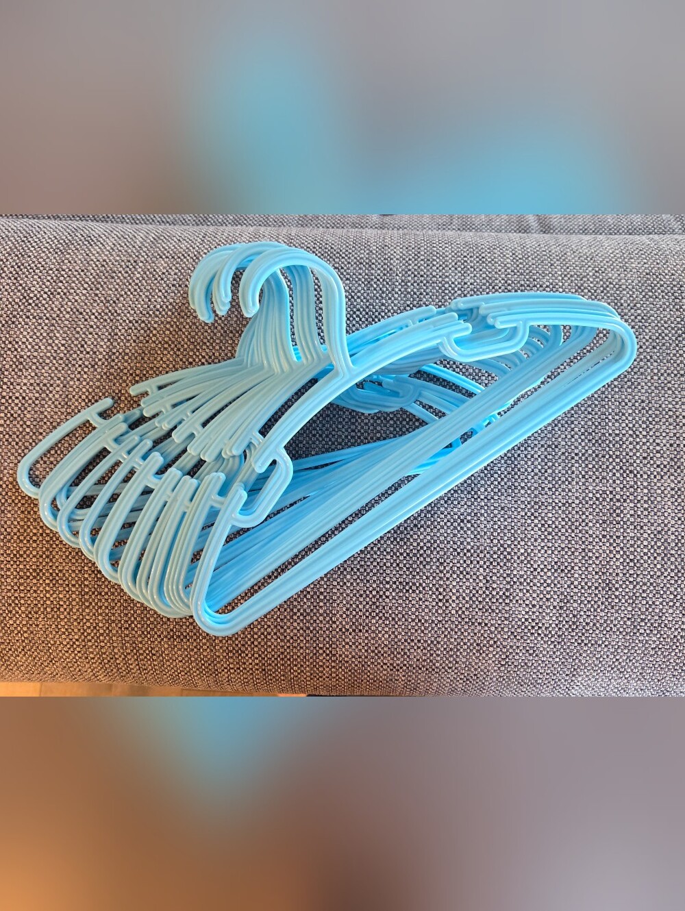 2 For $10 - 20 Blue Plastic Baby Clothes Hangers 11" Nursery Closet Organize
